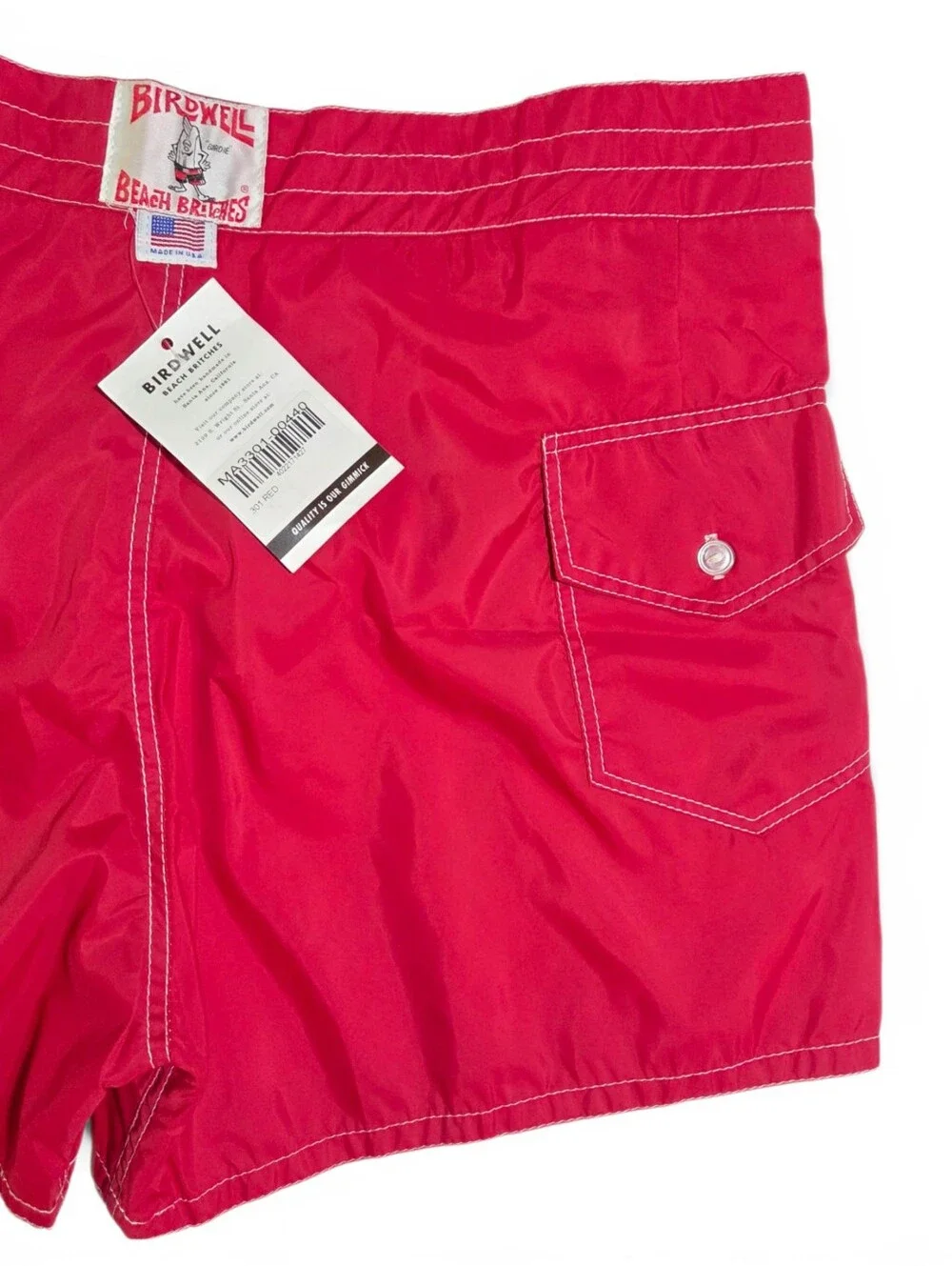 Birdwell Beach Britches Deadstock Vintage Men’s 40 Board Shorts Red Swim Trunks